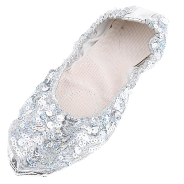 1/2/3/5 Kvinnor Tjej Magdansskor Non- För slip Soft Soles Silver XL 1Set