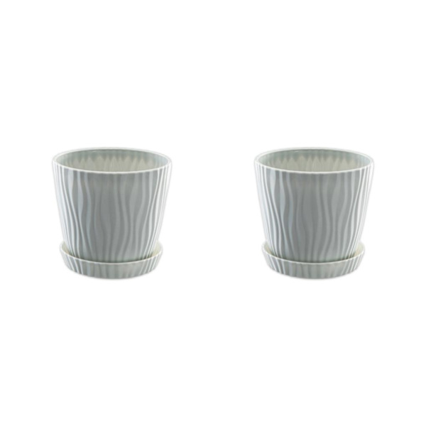 1/2/3/5 lätta och bärbara blomkrukor för inomhus och light gray S pot+S tray 2Set