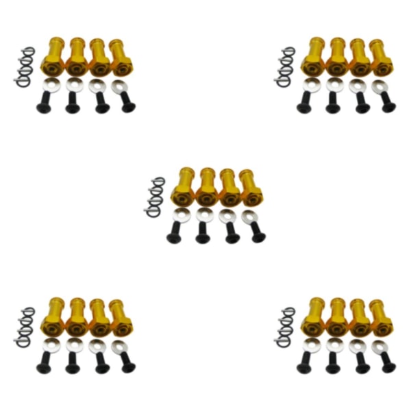1/2/3/5 12MM DRIVNING 24MM FÖRLÄNGNINGSADAPTER Aluminiumlegering 12MM yellow 5Set