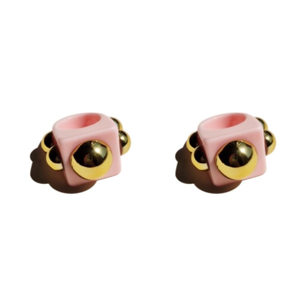 1/2/3/5 Fashion Statement Ringar för kvinnor – Arcylic Chunky pink 2Set