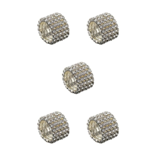 1/2/3/5 Stretch Crystal Ring Utsökt inläggning för Elegant silver 5 rows 5PCS