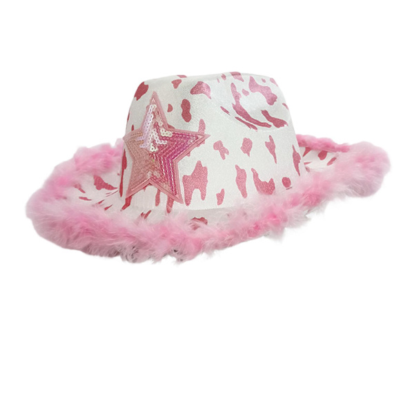 Nyhet Cowboyhatt Dam Cowgirlhatt för förlovningsfest Fancy Pink Cowboy hat
