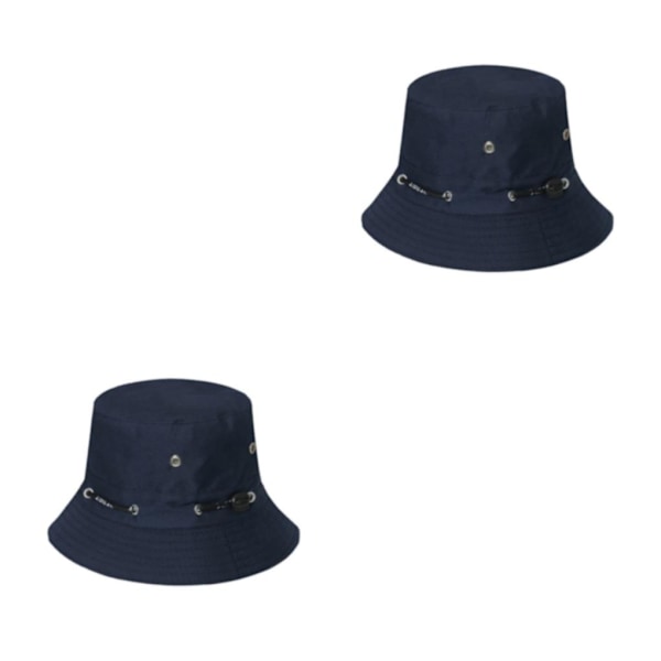 1/2/3/5 Bekväm och andningsbar fiskarehatt för sol navy blue 58cm 2PCS