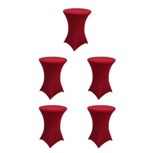 1/2/3/5 High Foot Bar Cover Stretch Rund Duk För Hotell red 5Set