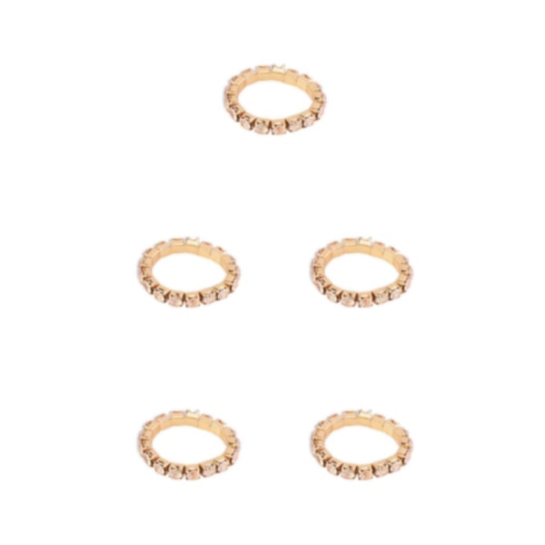 1/2/3/5 Stretch Crystal Ring Utsökt inläggning för Elegant golden 1 row 5PCS