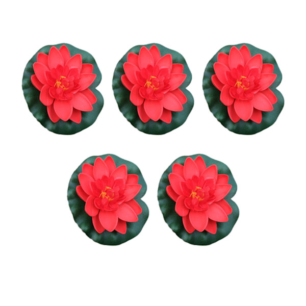 1/2 5-delad konstgjord Lotusblomma Realistiska Float Foam Lotus bright red 1Set
