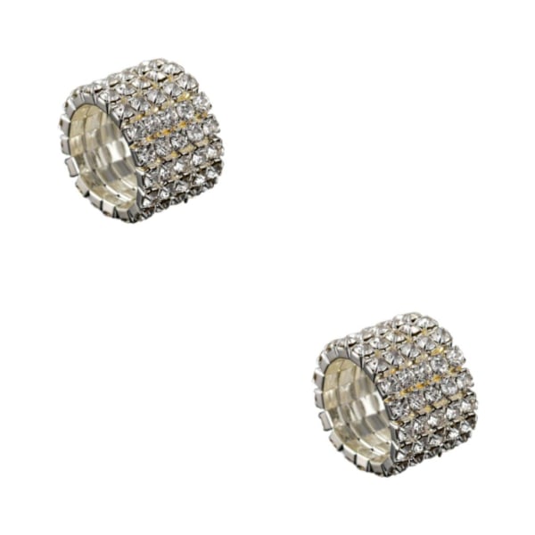 1/2/3/5 Stretch Crystal Ring Utsökt inläggning för Elegant silver 5 rows 2PCS