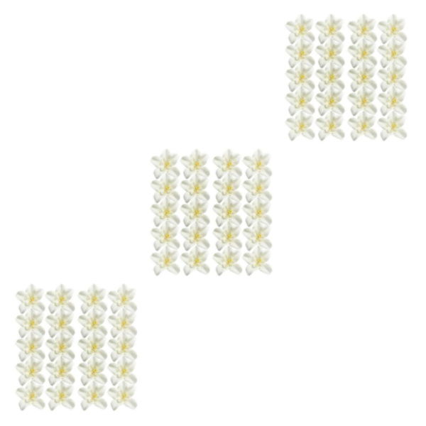 1/2/3 20 st konstgjorda sidenorkidéblomhuvuden för DIY-bröllop Off white 3Set