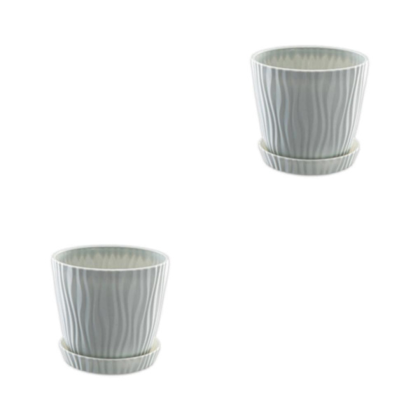 1/2/3/5 lätta och bärbara blomkrukor för inomhus och light gray S pot+S tray 2Set
