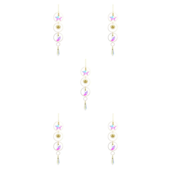 1/2/3/5 Crystal Balkong Fönsterhängande Dekor Vägg Rainbow Maker Model 1 40cm 5Set