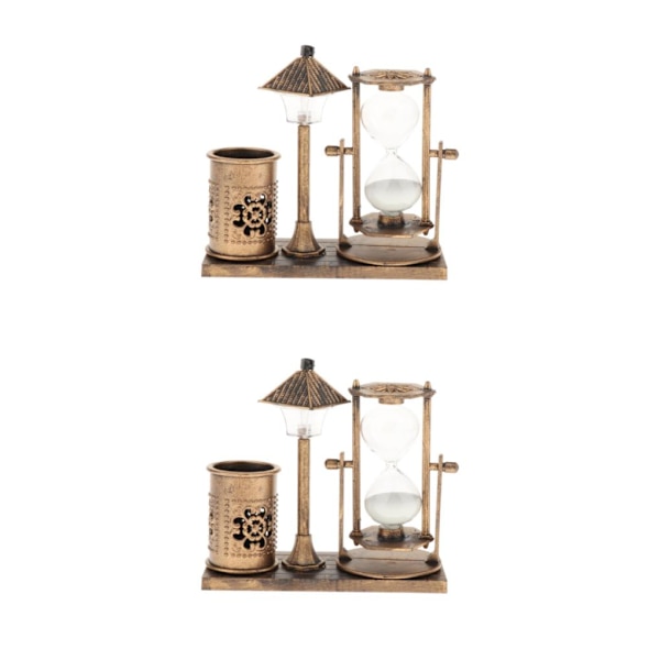 1/2 timglassandtimer med inbyggt ljus för hemmets sovrum Gold 2Set