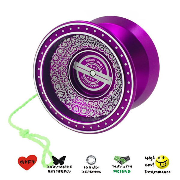 1/2/5 BEBOOYOYO Cool Legering Professionell YoYo Kullagersträng Purple 1Set