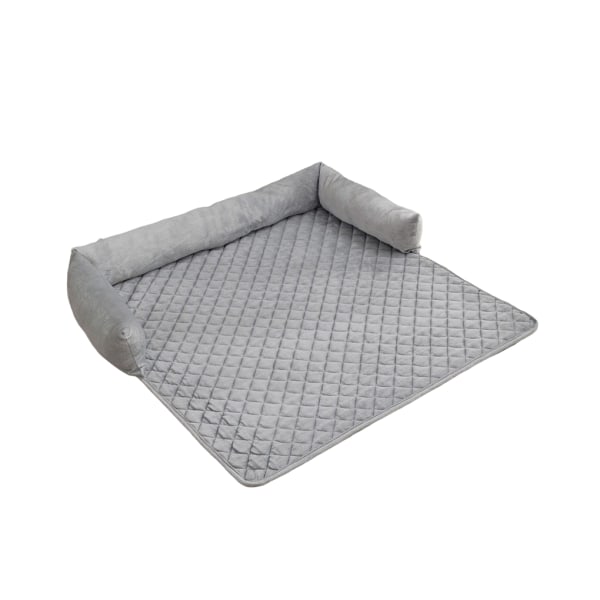 Hushållsvinter Pet Plysch Mat Soffa Soffunderlag Medium Animal Light Grey 75x75cm