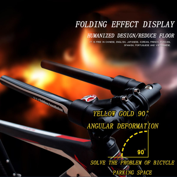 Folding Handlebar Racing För Cykelskoter Flat Handle Bar Red 560mm