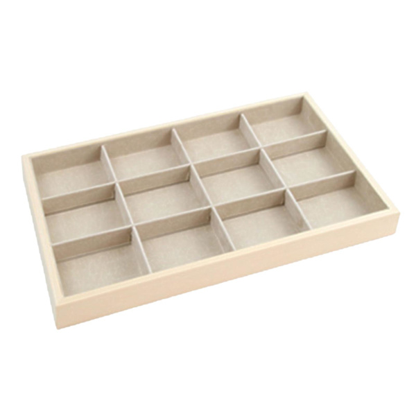 Trä smycken bricka Halsband Armband Förvaring Display Organizer 12 Grids Tray 35.5 x 24.5 x 3cm