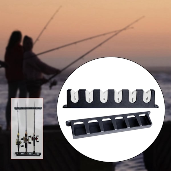 1/2 6 platser Fiskspö Hållare Ställ vertikalt fäste för garage Grey 345mm 1Set