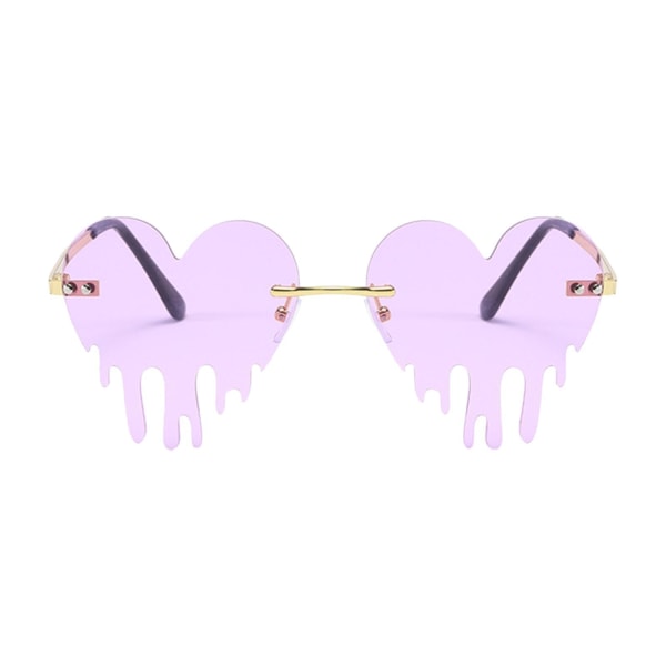 1/3/5 Fashion Dripping Heart Solglasögon Personlighet Party Eye purple 144x142x59mm 1Set