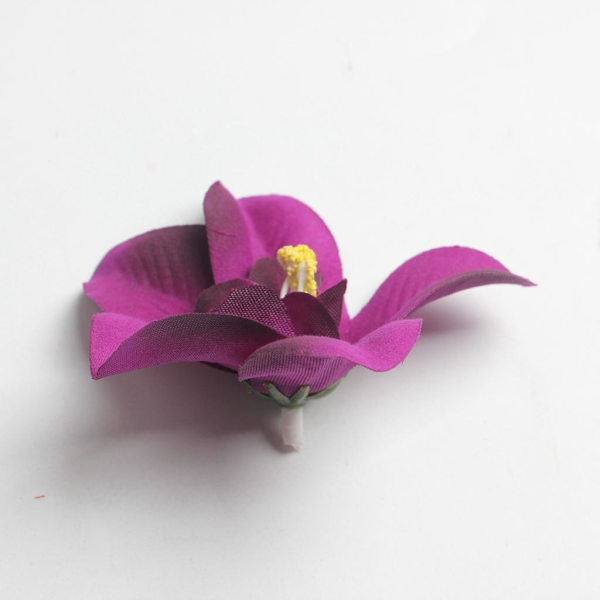 1/2/3 20 st konstgjorda sidenorkidéblomhuvuden för DIY-bröllop Purple 1Set