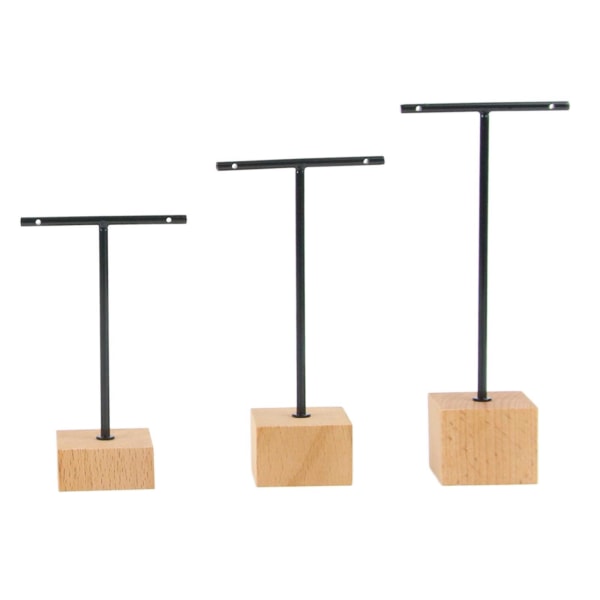 1/2/3 metall smycken T-Shape örhängen Display Rack Stativ Black 4 x 4 x 14cm 1Set