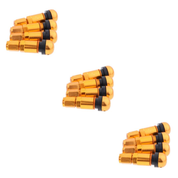 1/2/3/5 4 st Bil Slanglösa Hjul Dammlock Däckventilstammar Golden + Black 3Set