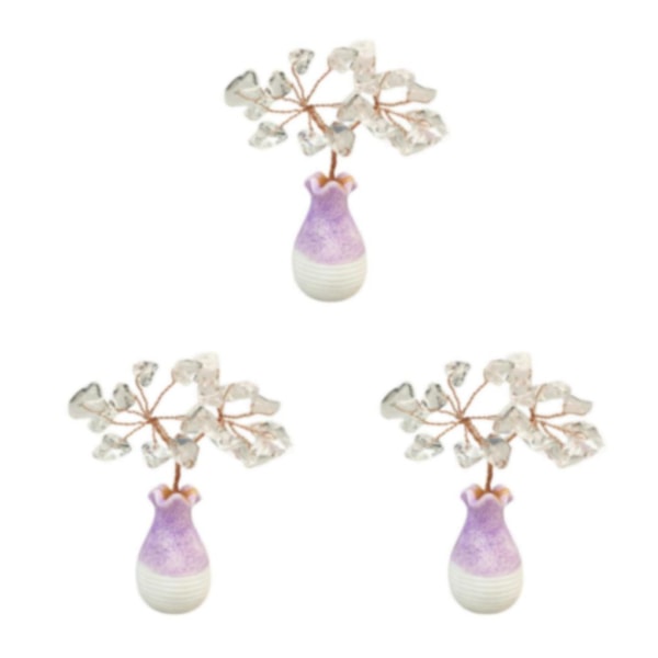 1/2/3/5 Mini Crystal Tree Wealth Luck Tree Positiv energi för White crystal 5cm 3Set