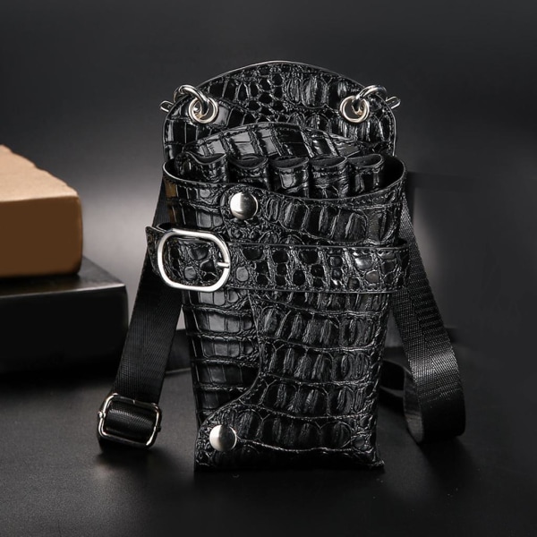 1/2/3 Barbersax hölster Frisörhållare Pouch Bag Case Alligator black 7.5 x 5.5 x 1.6 Inch 1Set