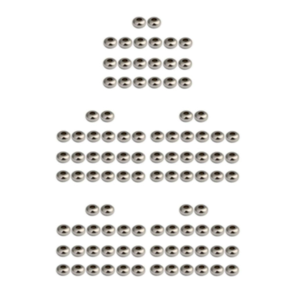 1/2/5 50 delar Silver Rostfritt Stål Runda Spacer Beads För 5Set