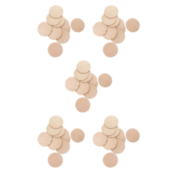 1/2/5 runda oavslutade bitar skiva med hål för konst DIY Wood 120mm 10 Pcs 5Set
