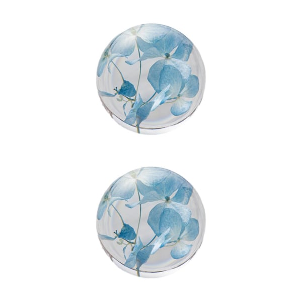 1/2/3/5 Utsökt blomma kristallkula present för alla tillfällen Hydrangea blue 8cm 2Set