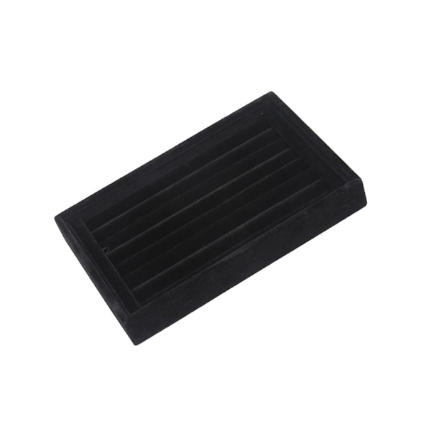 1/2/3/5 Stapelbar smyckesbricka Multipurpose Portable Velvet för Flannel Black 227x146x31mm 1Set