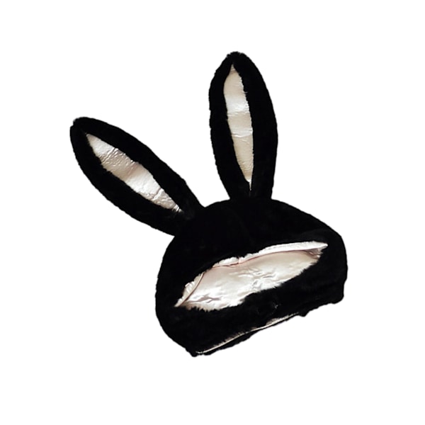 1/2 Cotton Bunny Ears Huvhatt för selfie jul Black 21.65x11.02 Inch 1Set