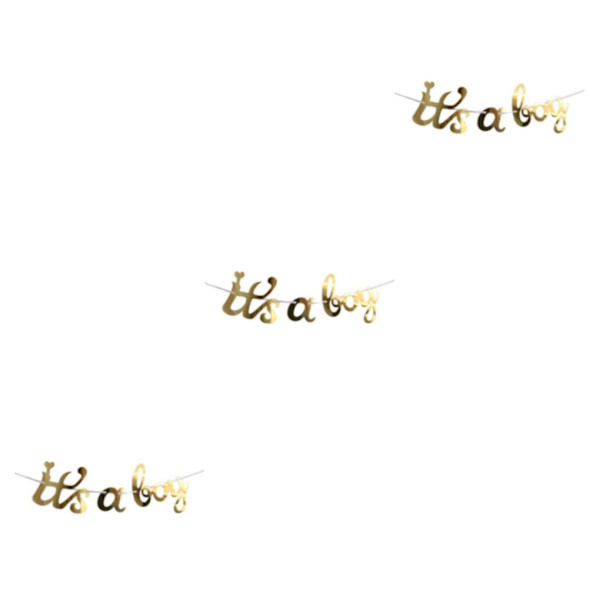 1/2/3/5 Återanvändbar duschbanner med unik för baby shower Gold it'saboy 3Set