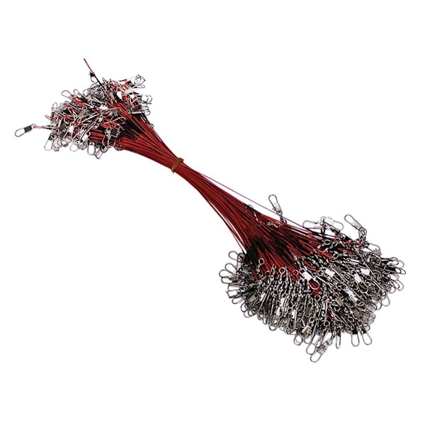 1/2/3 100 bitar Anti Bite Ståltråd Fshing Lines Ledare med Red 20cm 100 pcs 1 Pc