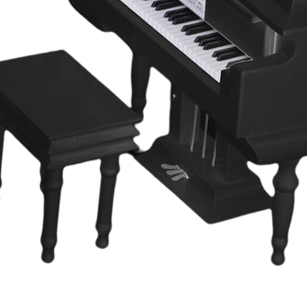 1/3 Mini Piano Modell Dekorativt trä+plast för födelsedag Black 10 x 7 x 8 cm 1Set