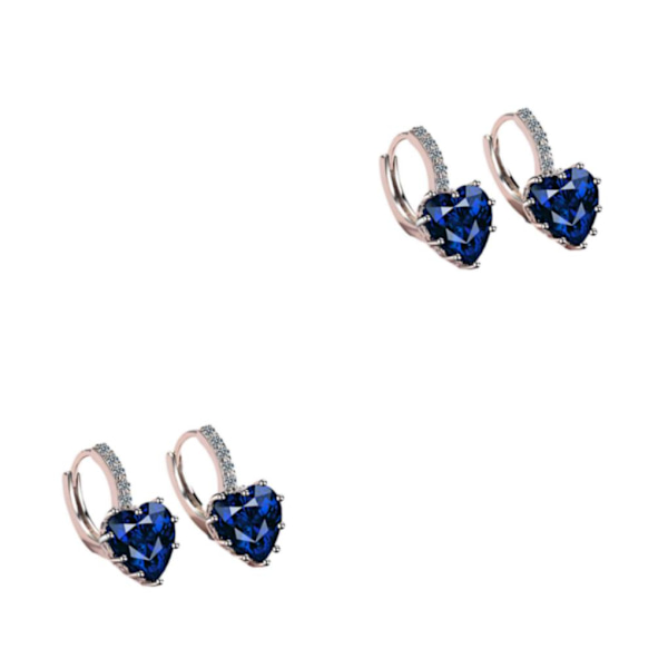 1/2/3/5 Lyx Hoop örhängen för kvinnor Hjärtformad strass style 6 2Set