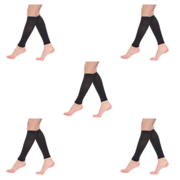 1/2/3/5 Dam S Calf Compression Strumpor Bekväma och black L 5Set