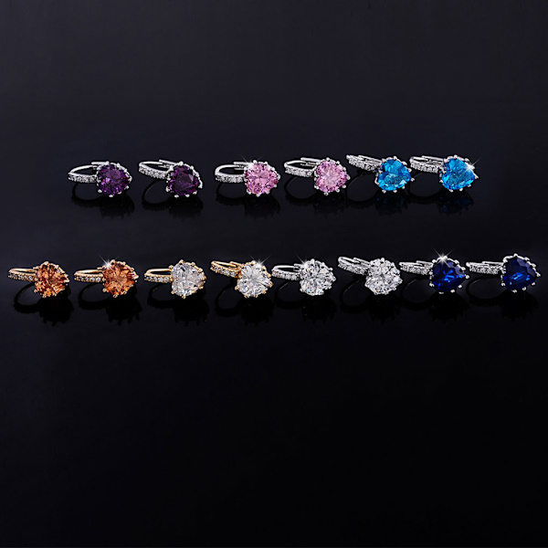 1/2/3/5 Lyx Hoop örhängen för kvinnor Hjärtformad strass style 4 1Set