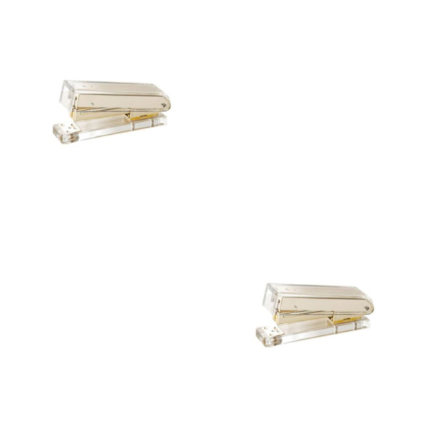1/2/3/5 Klassisk Häftapparat Brevpapper Gåva för Hemma skolkontoret Gold 2PCS