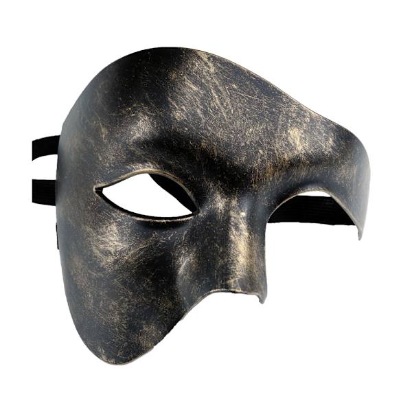 1/2/3/5 Bred appliceringshalva för olika tillfällen halvansikte Black brushed gold 1Set