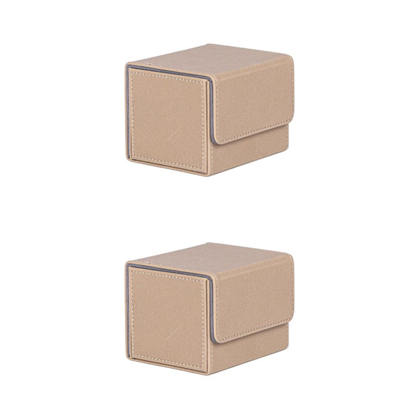 1/2/3 Card Deck Case Organizer Förvaringsbox för MTG-kort För Beige 105x90x80mm 2Set