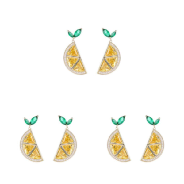 3 Crystal Fruit Clip-on örhängen gnistrar med elegans Elegant