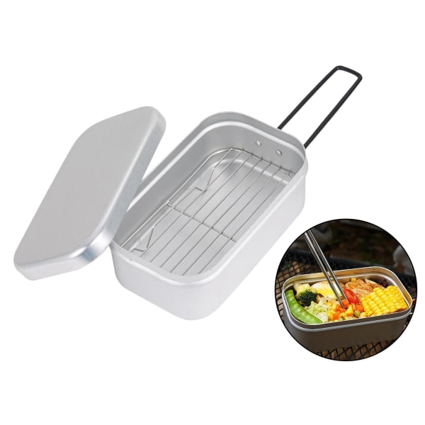 1/2/3/5 Bento hopfällbart handtag Matbehållare Vandringskokkärl Lunch Box + Rack 1 Pc