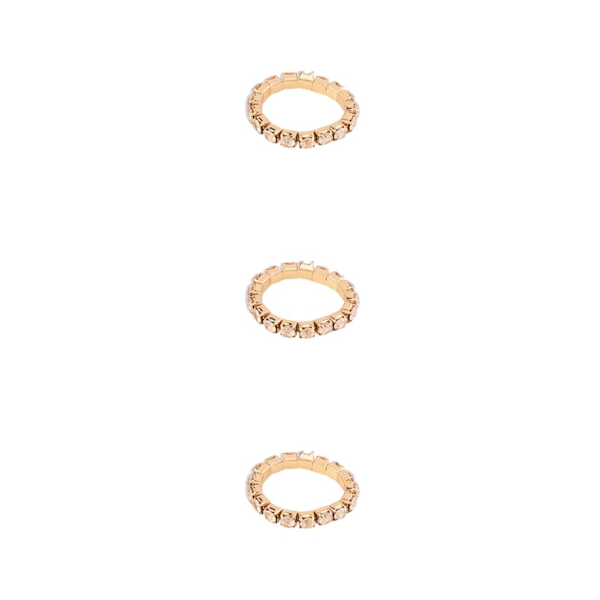 1/2/3/5 Stretch Crystal Ring Utsökt inläggning för Elegant golden 1 row 3PCS