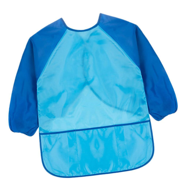 1/2/3 Barn Förkläde Långärmad Målning Ritning Vattentät Smock Dark Blue Sleeve L 1Set