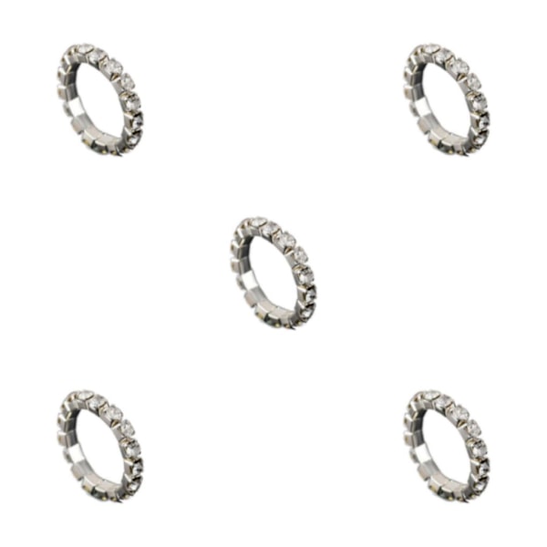1/2/3/5 Stretch Crystal Ring Utsökt inläggning för Elegant silver 1 row 5PCS