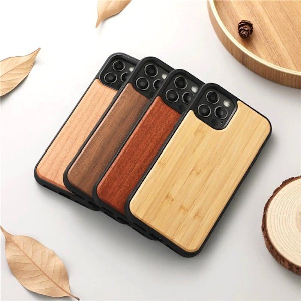 Bamboo cover - iPhone 13 Mini - Valnød - Tynd - Elegant - Beskyttende kastanj