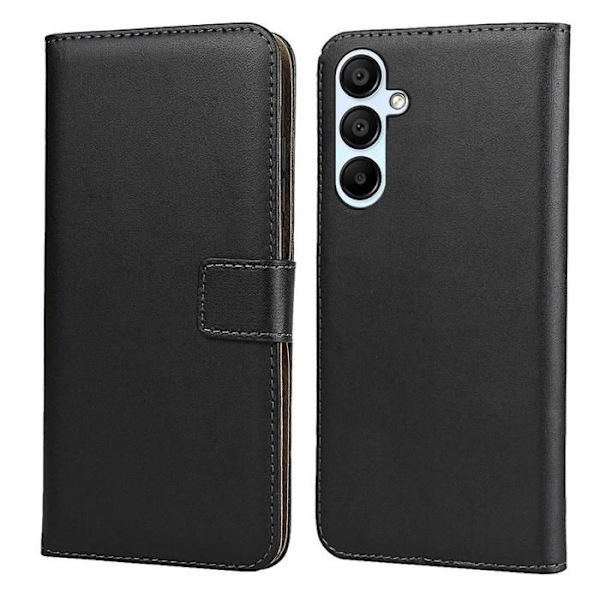 Plånboksfodral - Samsung - Galaxy A55 (5G) - Kohudsläder - 2 kortplatser - Svart Svart, andra ljusa färger