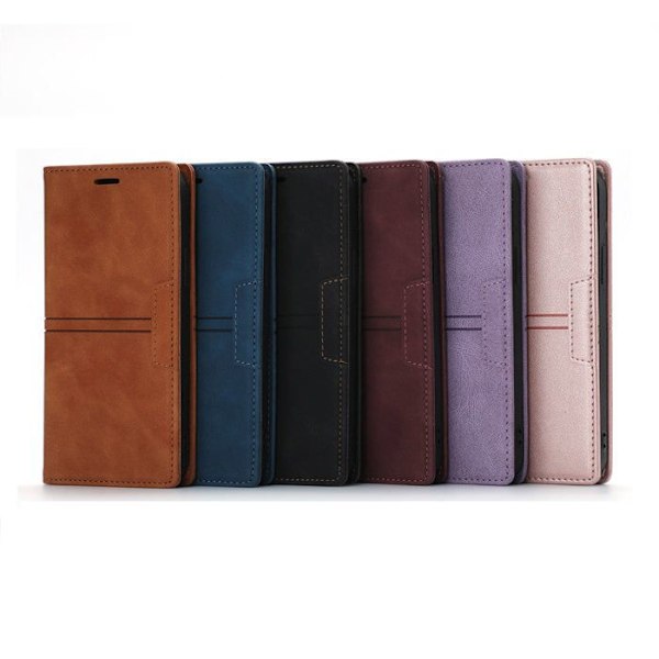 Slim wallet case - Samsung - Galaxy A16 - Violet - Synthetic suede - Magnetic closure Lila