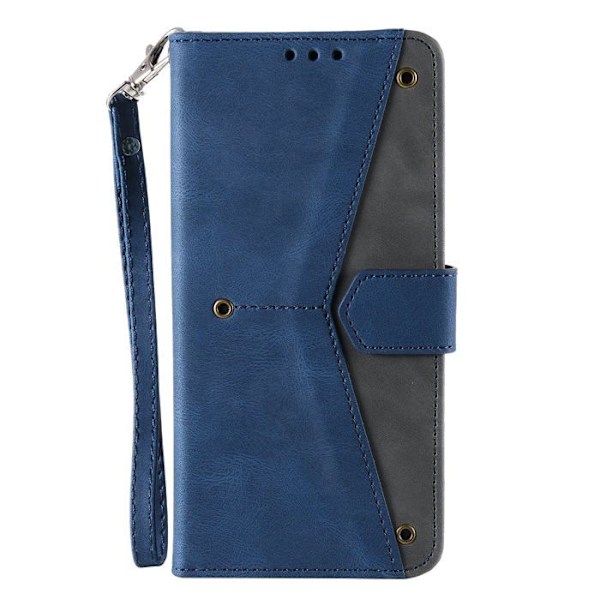 Etui för Samsung Galaxy A36 - Blå - Syntetläder - Inbyggt stöd - 3 kortfickor Blå