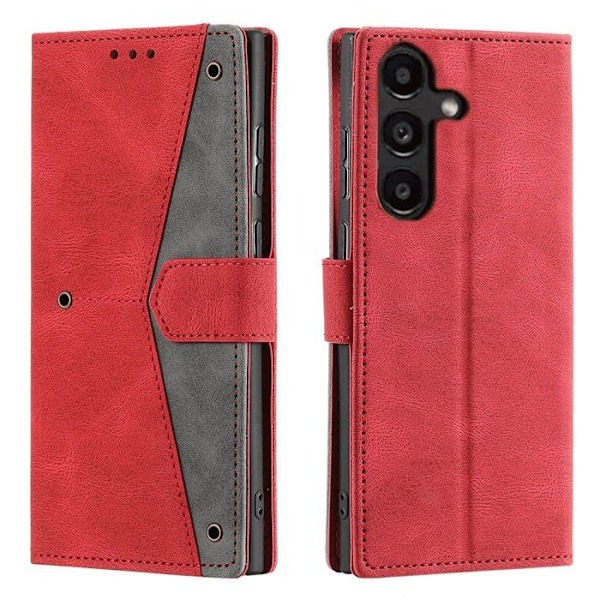 Fodral för Samsung Galaxy A26 - Röd - Syntetläder - Inbyggt stativ - 3 kortfack Röd